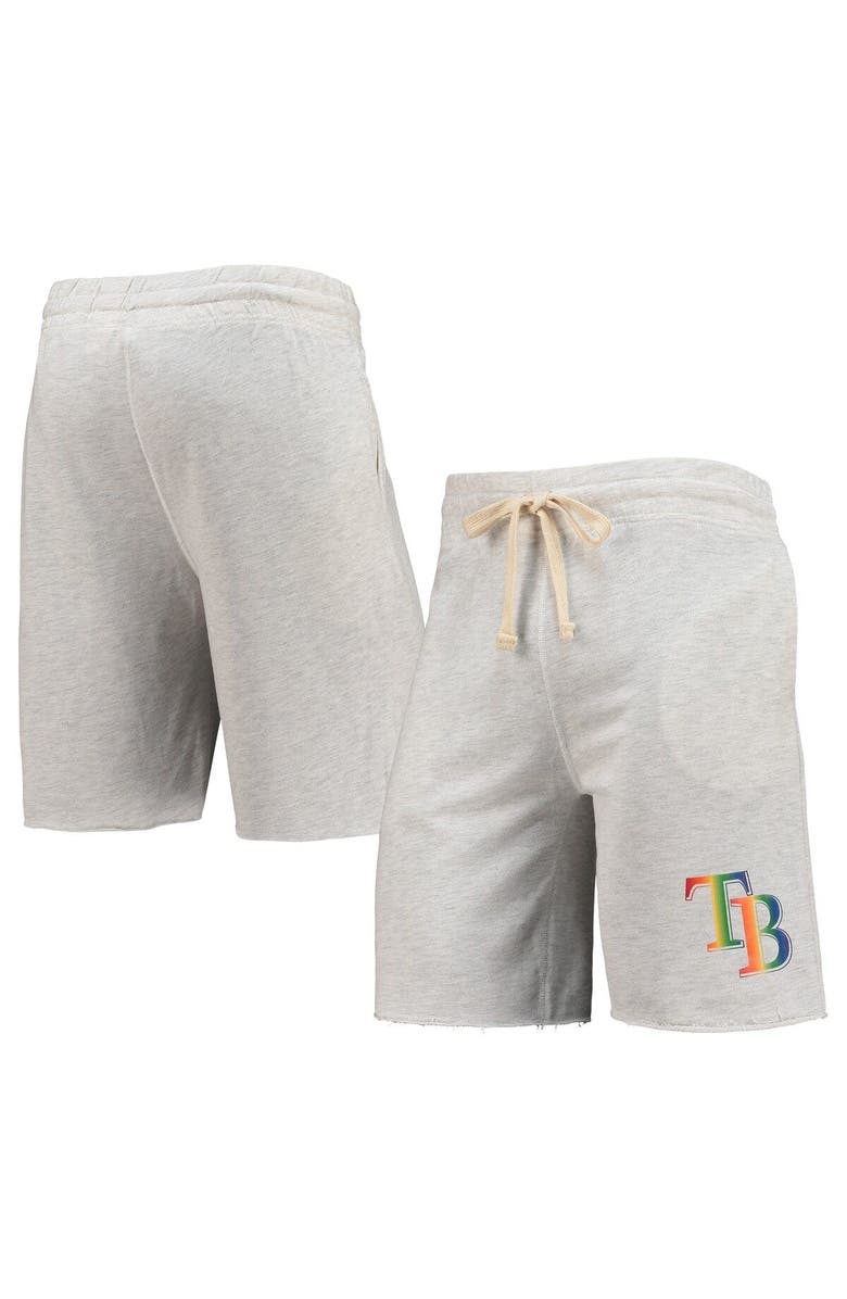 CONCEPTS SPORT Men's Concepts Sport Oatmeal Tampa Bay Rays Mainstream Logo Terry Tri-Blend Shorts, Main, color, Oatmeal