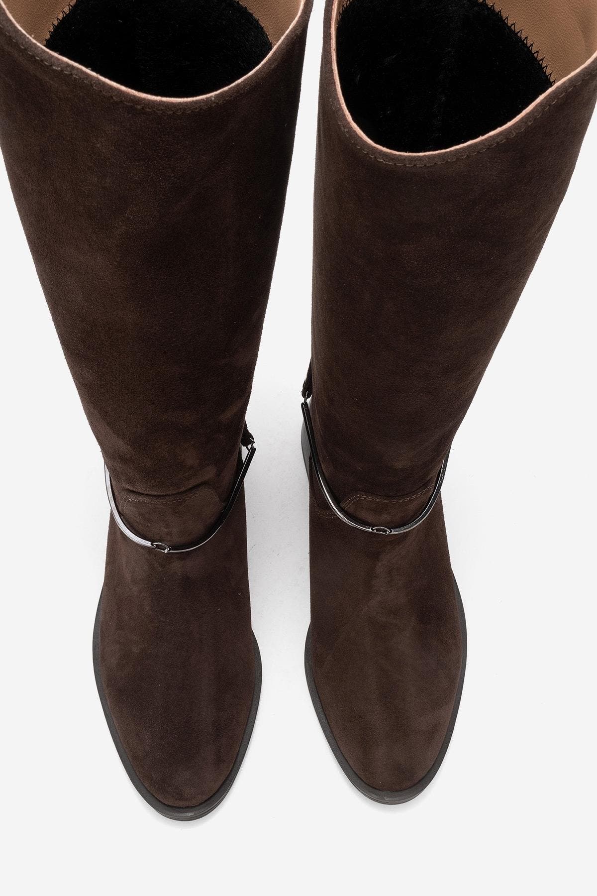 Ansel Leather Riding Boot, Alternate, color, Brown Suede