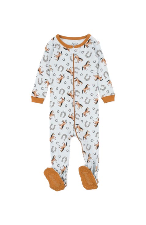 Kids Footed Printed Cotton Matching Family Pajamas, Coordinated Prints (Toddler, Little Kid & Big Kid)