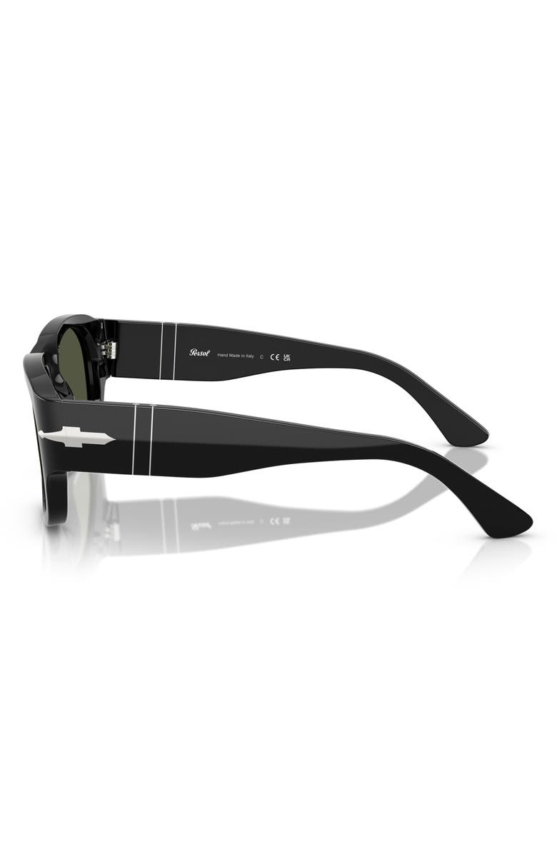 Persol 52mm Square Sunglasses, Alternate, color, Black / Green