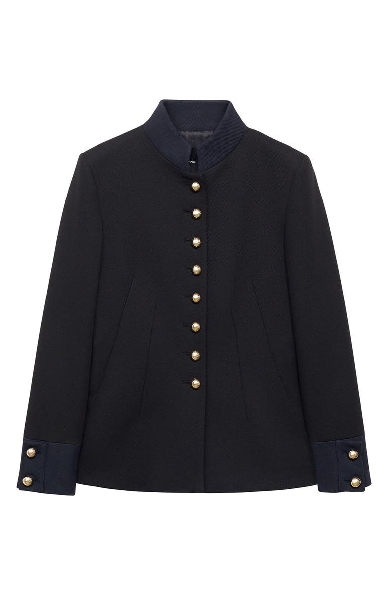 MANGO Mandarin Collar Cotton Blend Jacket, Alternate, color, 