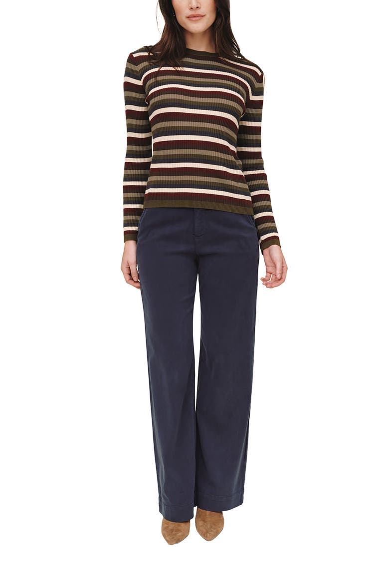 Striped Long Sleeve Top, Alternate, color, HARVEST STRIPE