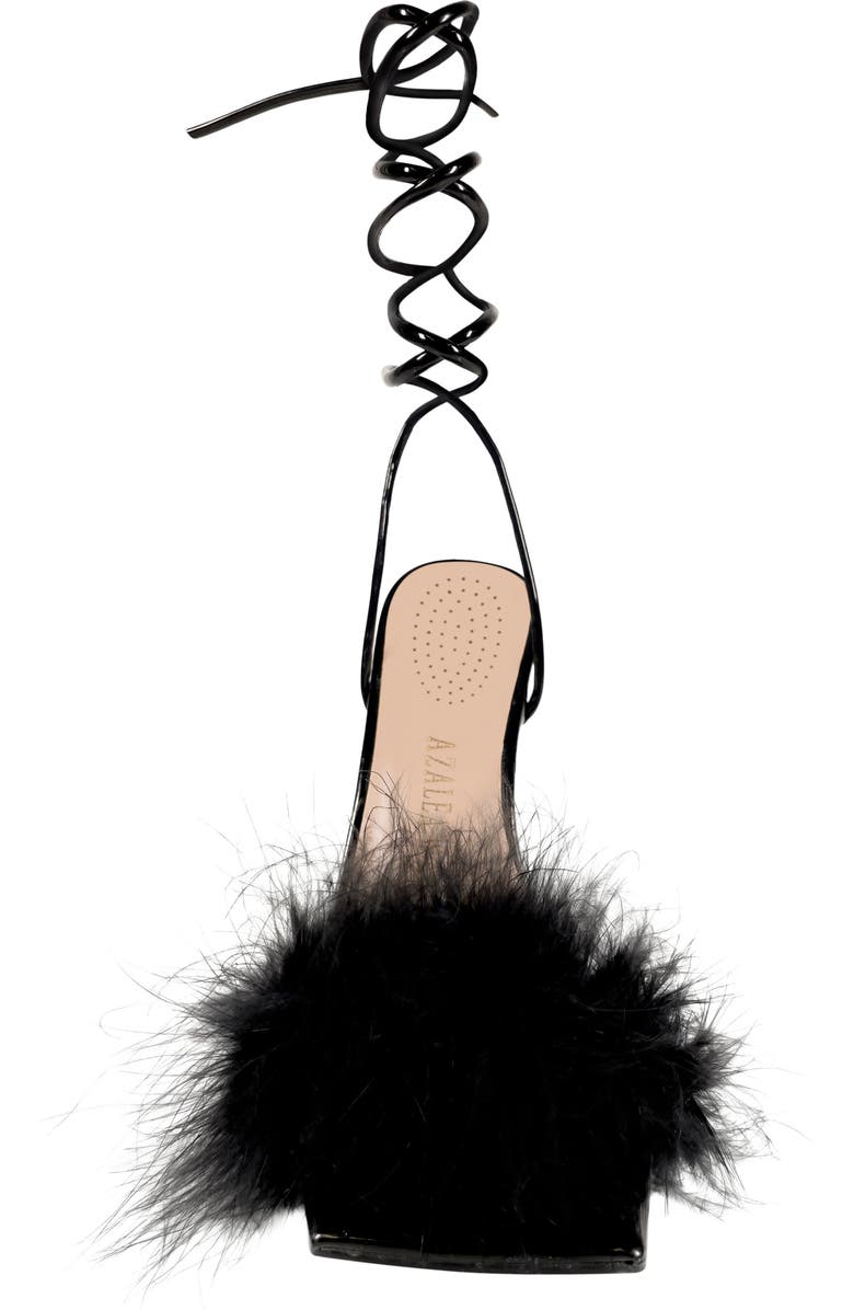 AZALEA WANG Warwick Lace-Up Feather Sandal, Alternate, color,