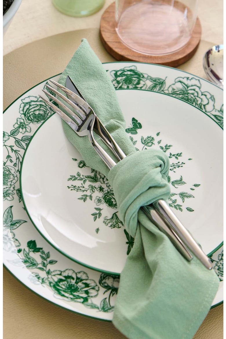 Esme Porcelain 16-Piece Dinnerware Set, Alternate, color, Green