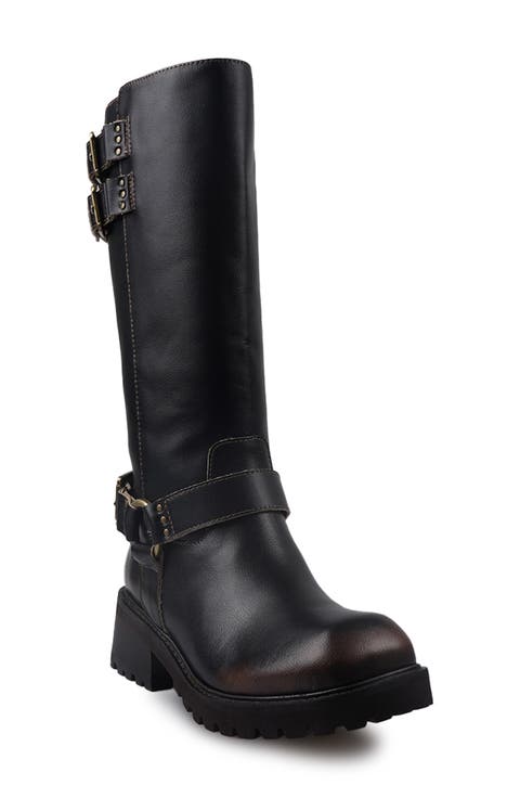 Zamora Knee High Moto Boot (Women)