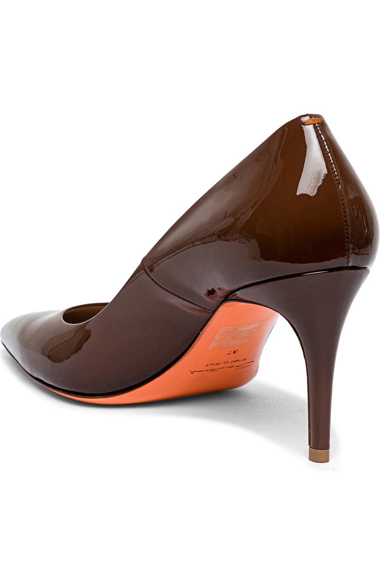 Santoni High-Heel Patent Leather Pumps, Alternate, color, Brown
