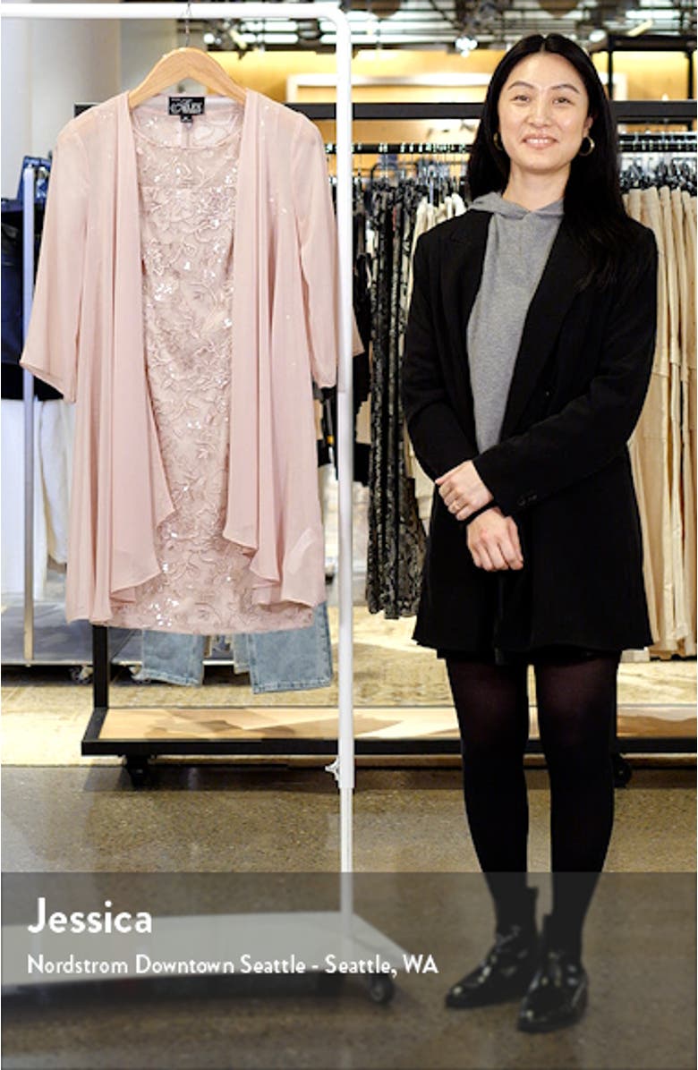 Sequin Lace Sheath Dress & Chiffon Jacket, sales video thumbnail