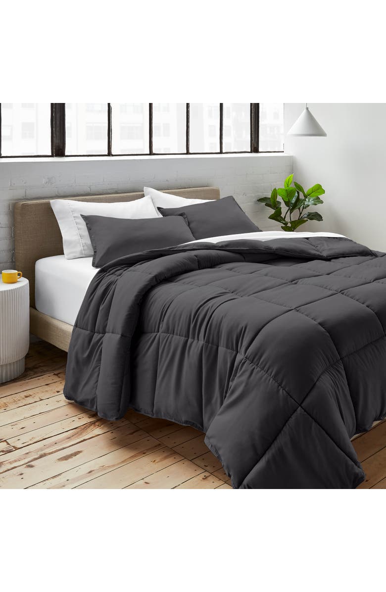 Bare Home All-Season Down Alternative Comforter Set - Oversized King, Alternate, color, Forged Iron Grey