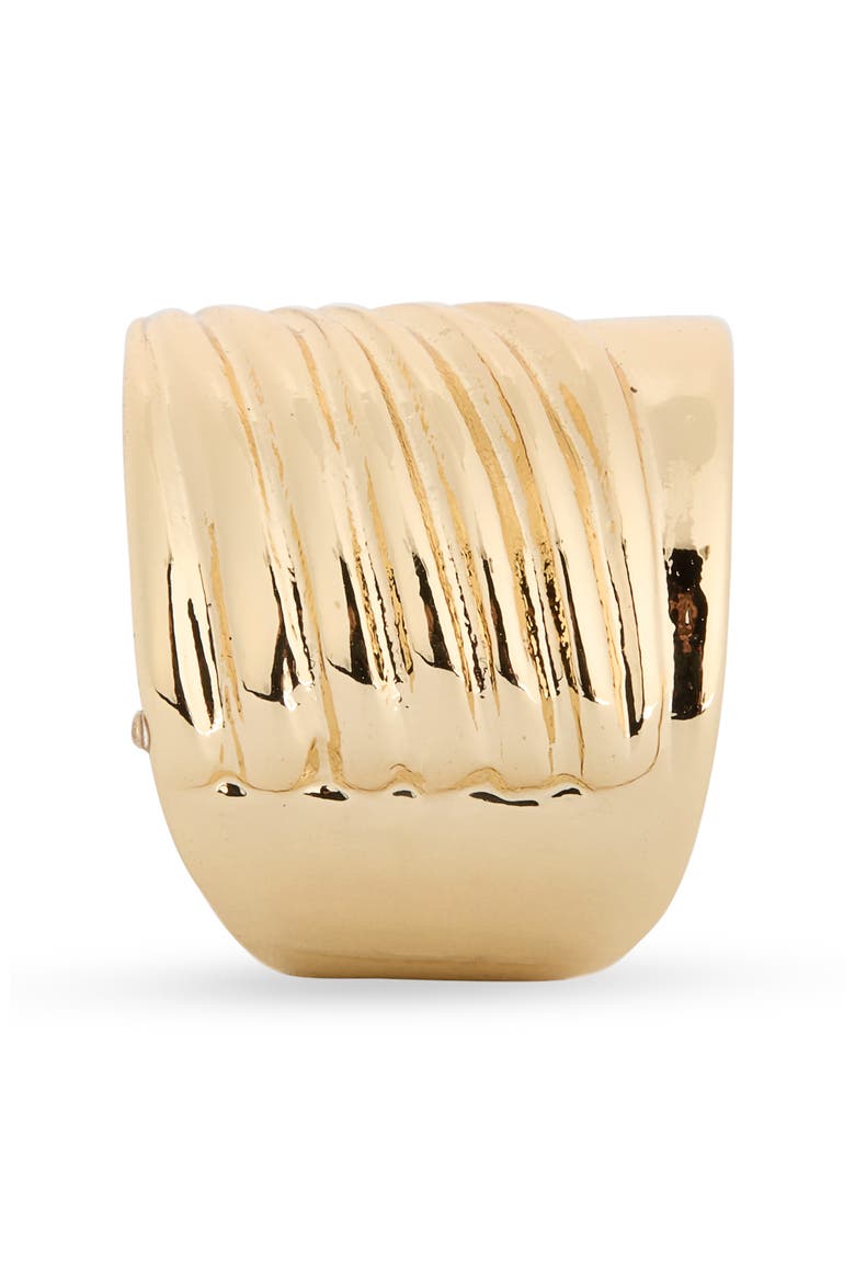 Ridged Wide Ring, Alternate, color, GOLD