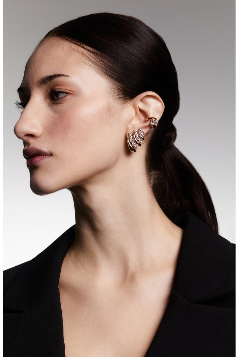 Phenom Single Ear Cuff, Alternate, color, GOLD