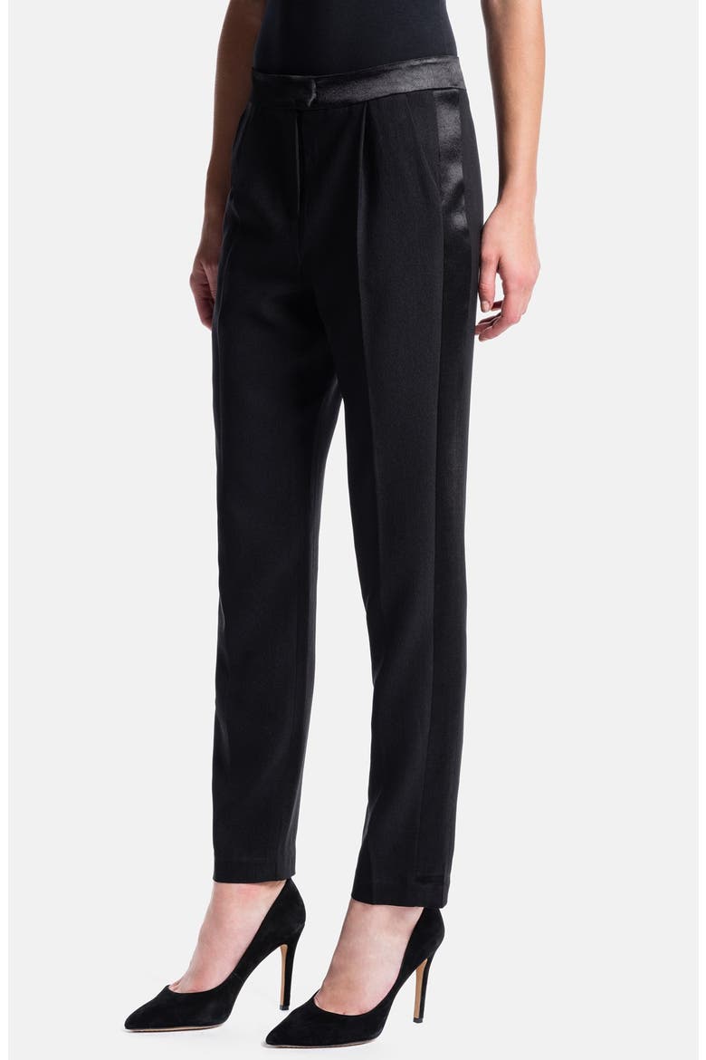 Stripe Tuxedo Trousers, Main, color, RICH BLACK