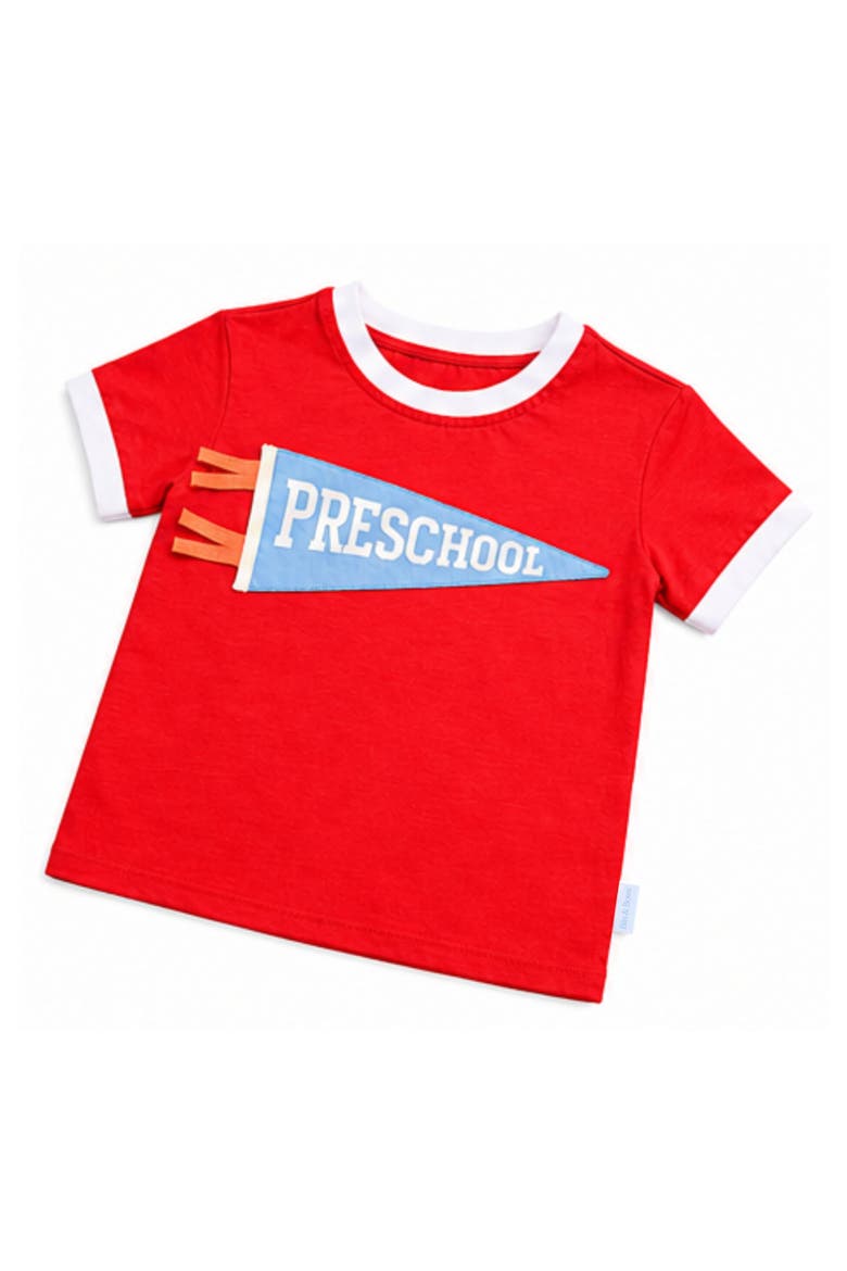 Preschool Crewneck T-Shirt, Alternate, color, Red/Blue/Orange/White