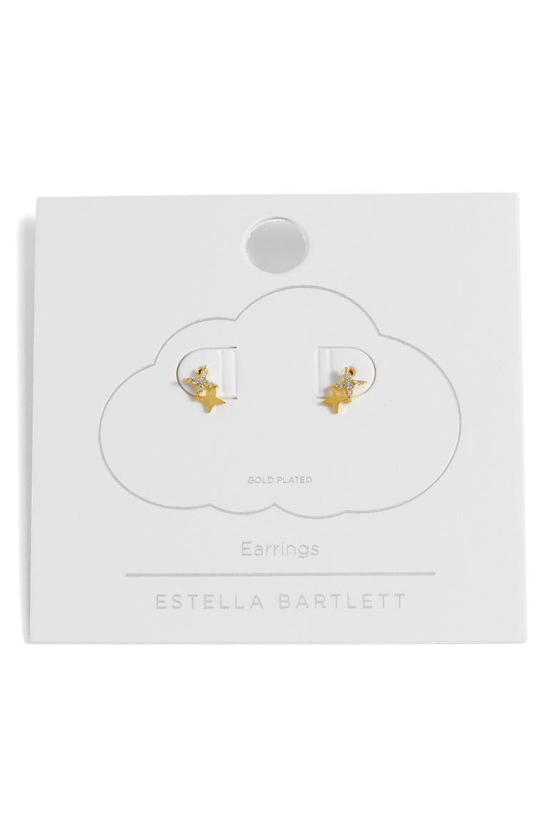 Duo Star Stud Earrings, Alternate, color, GOLD
