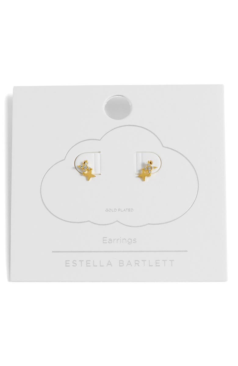 Estella Bartlett Duo Star Stud Earrings, Alternate, color, Gold