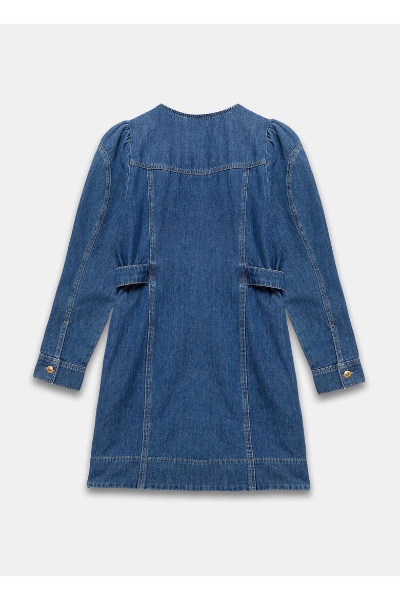Denim Puff Sleeve Mini Dress, Alternate, color, Blue