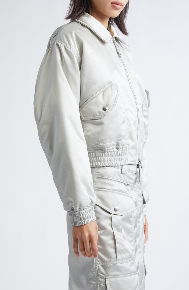 Vaquera Satin Flight Jacket, Alternate, color, Light Grey 1
