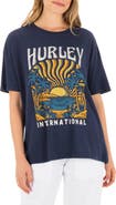 Hurley Bliss Oversize Cotton Graphic Boyfriend T-Shirt