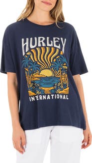 Hurley Bliss Oversize Cotton Graphic Boyfriend T-Shirt