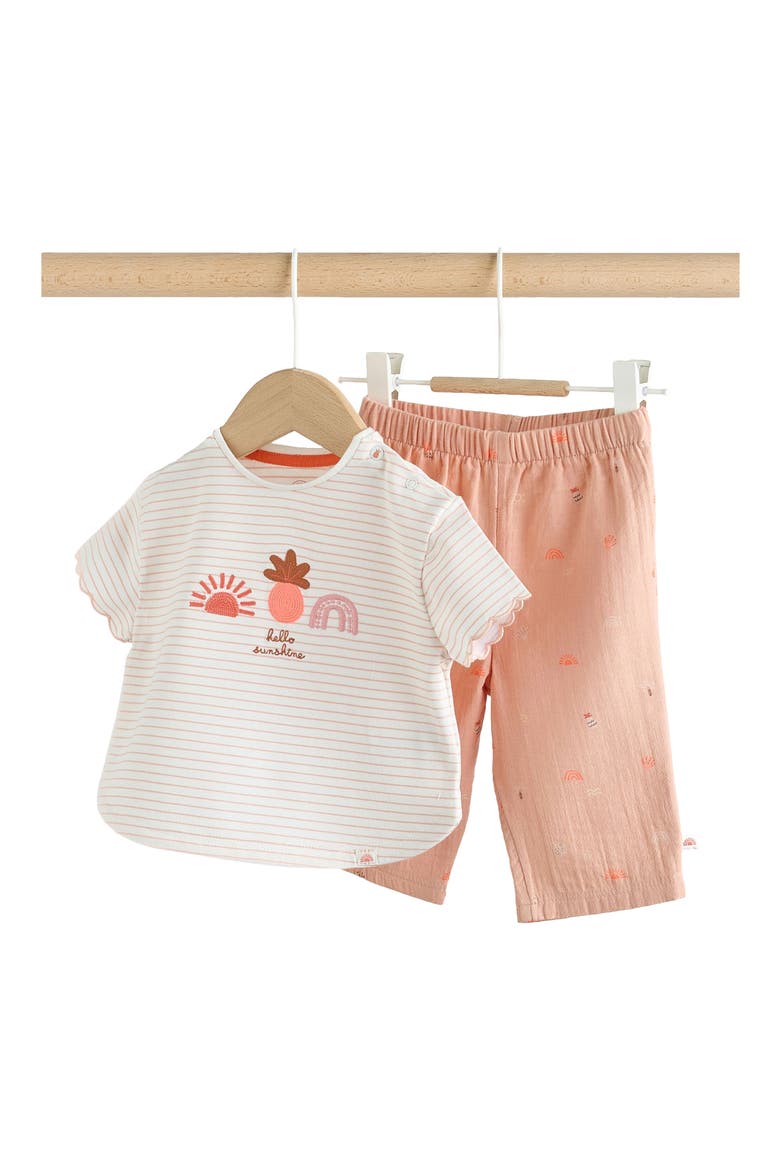 Hello Sunshine T-Shirt & Pants Set, Main, color, NEUTRAL