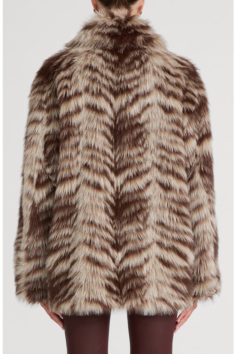 The Alpine Chevron Faux Fur Coat, Alternate, color, TAUPE MULTI