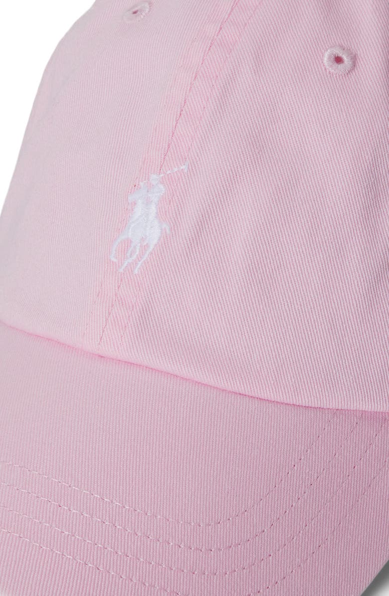 Polo Ralph Lauren The Iconic Cotton Chino Baseball Cap, Alternate, color, Bath Pink W/ White Pp