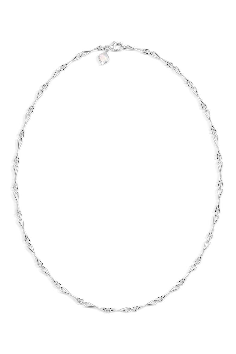 Medium WaterDrop Link Necklace, Main, color, STERLING SILVER