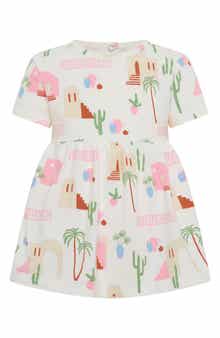 TINY TRIBE Mediterranean Print Dress & Attached Bloomers