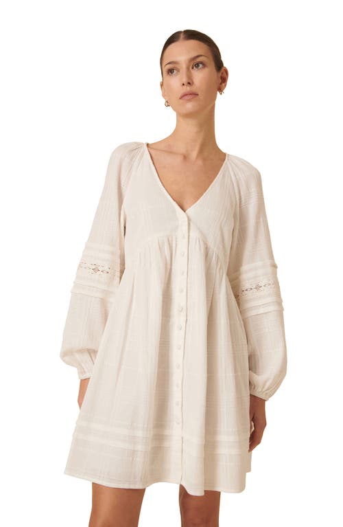 NOBODY'S CHILD NOBODY'S CHILD SHANICE LONG SLEEVE ORGANIC COTTON BABYDOLL MINIDRESS