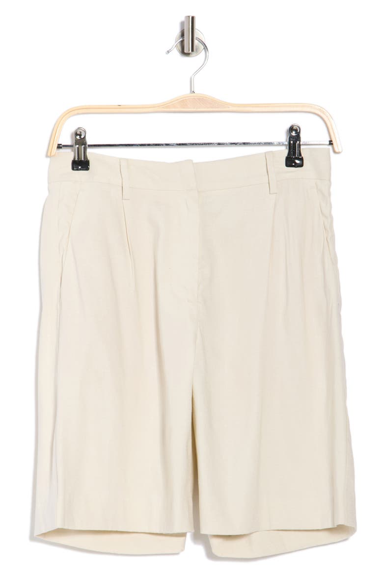 Pleat Front Trouser Shorts, Alternate, color, IVORY BIRCH