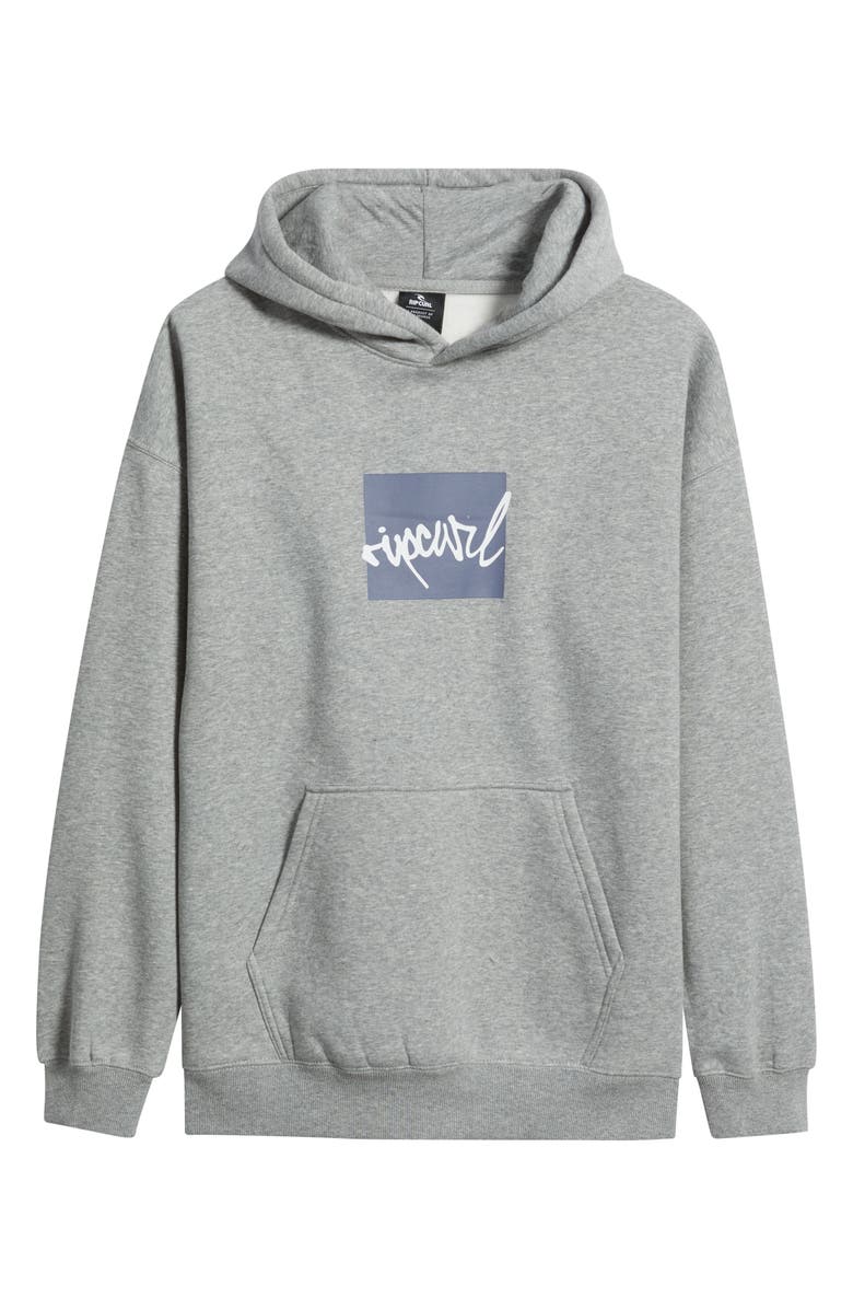 Rip Curl Rip Script Icon Graphic Hoodie, Main, color, Grey Marle