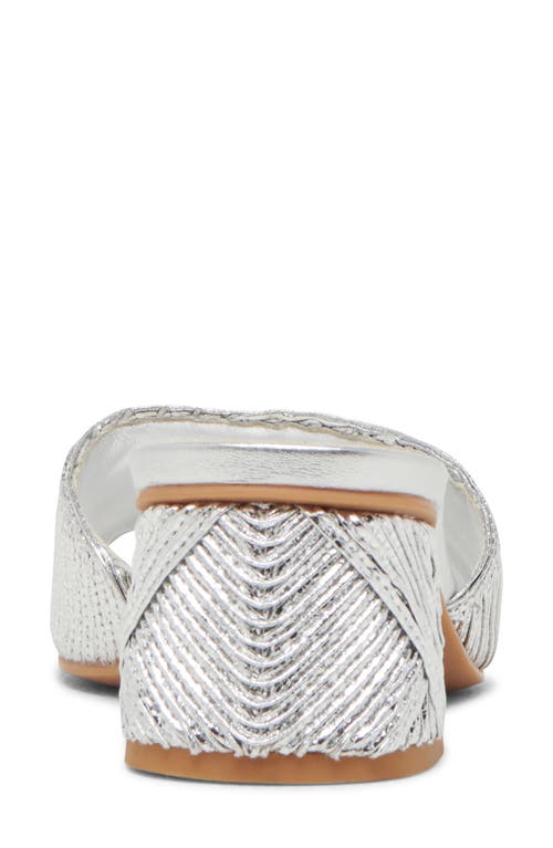 Dolce Vita Briton Deco Block Heel Sandal In Silver Metallic Woven
