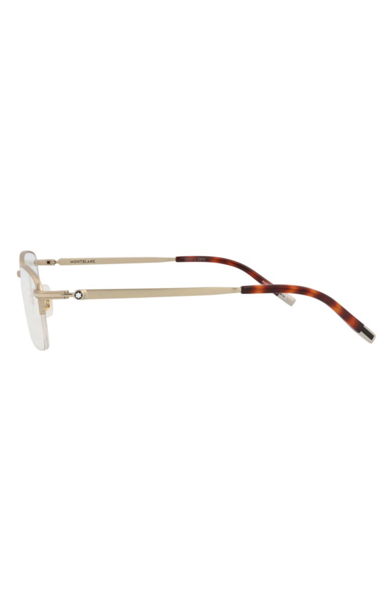 Montblanc 54mm Square Optical Glasses, Alternate, color, Gold Transparent