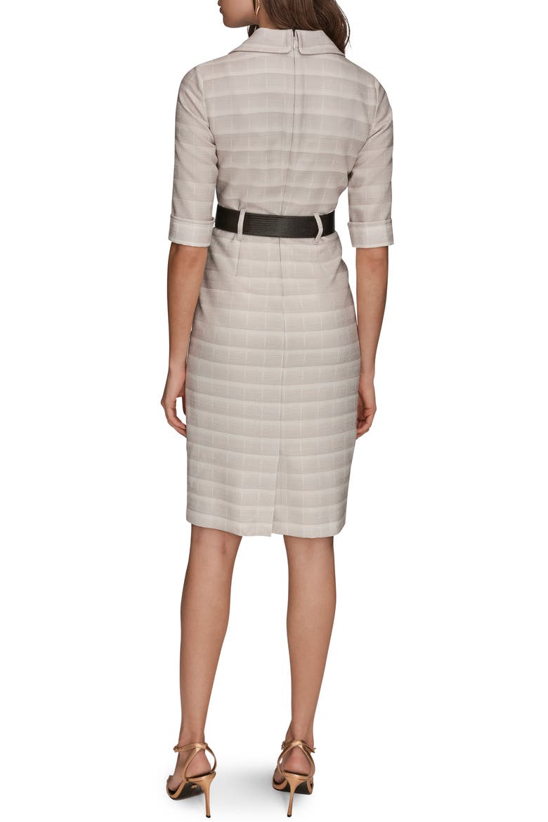 Belted Sheath Dress, Alternate, color, CREAM/VAPO