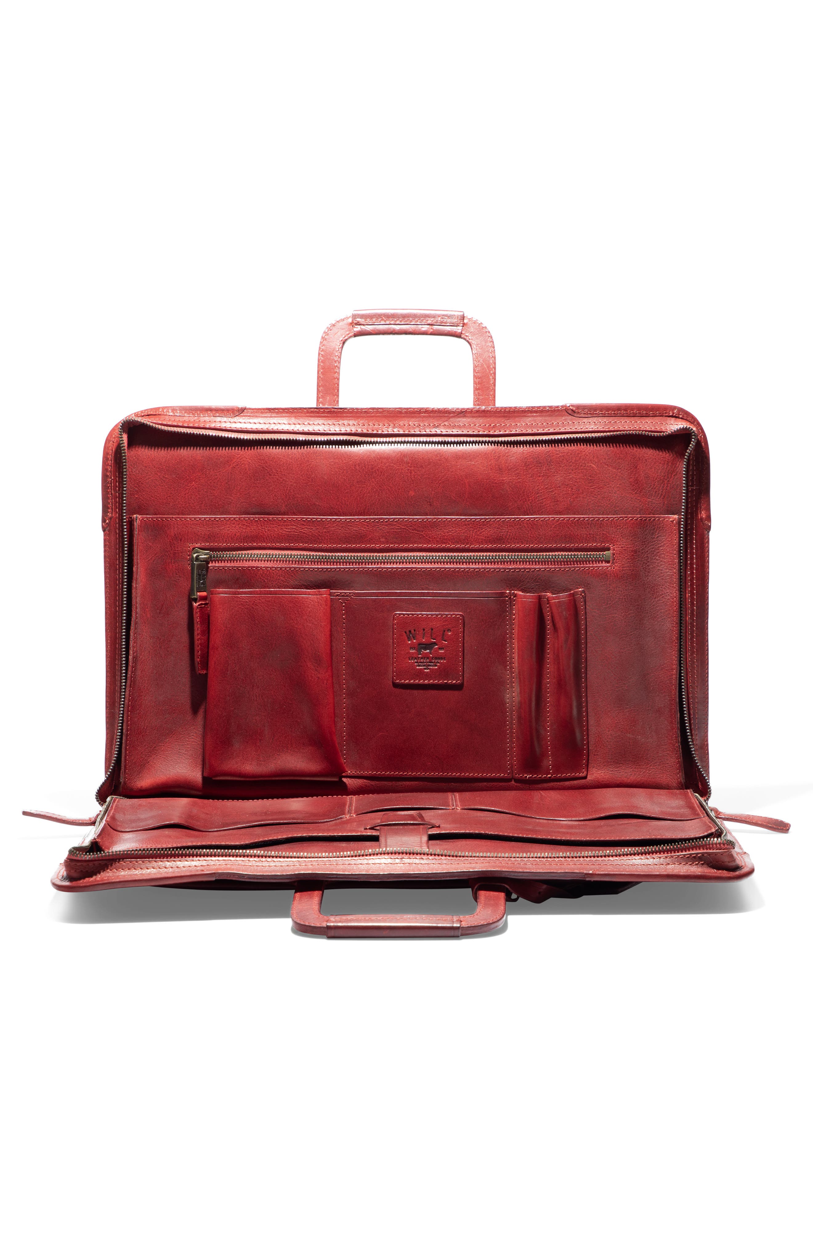 Will Leather Goods The Diplomat Attaché, Alternate, color, Red