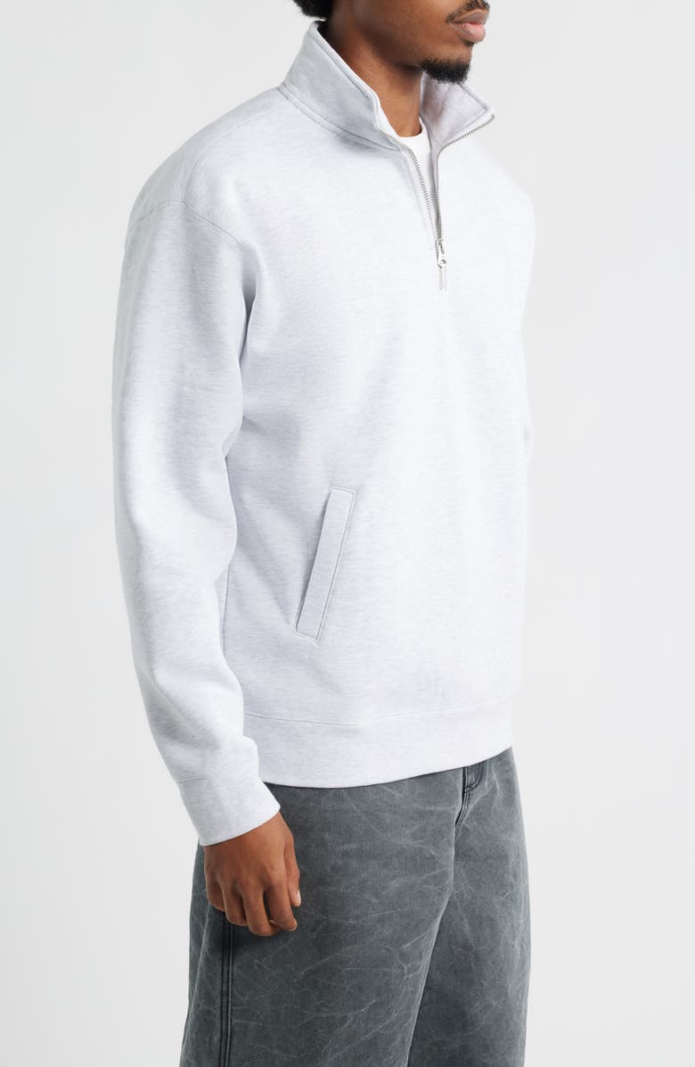 Obey Established Works Quarter-Zip Fleece Pullover, Alternate, color, Ash Grey