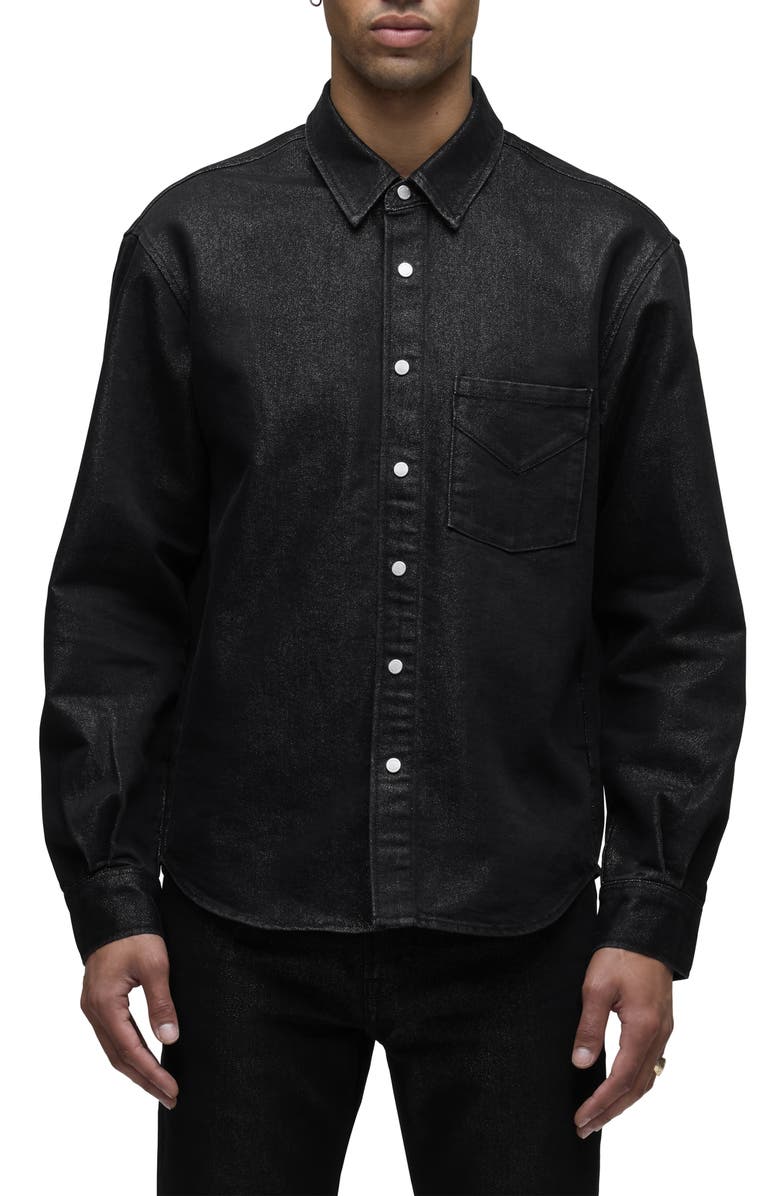 Hudson Jeans Snap-Up Denim Overshirt, Main, color, Stargazer