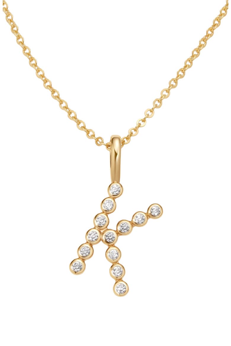 CZ Poppy Initial Necklace, Main, color, Gold Vermeil Initial K
