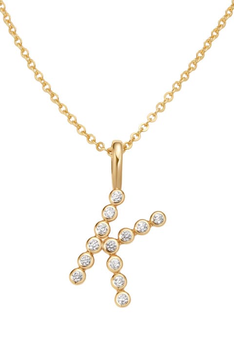 CZ Poppy Initial Necklace