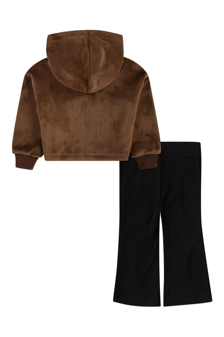 Home Swoosh Home Velour Hoodie & Flare Leggings Set, Alternate, color, BLACK