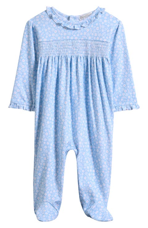 Floral Ruffle Trim Footie (Baby)