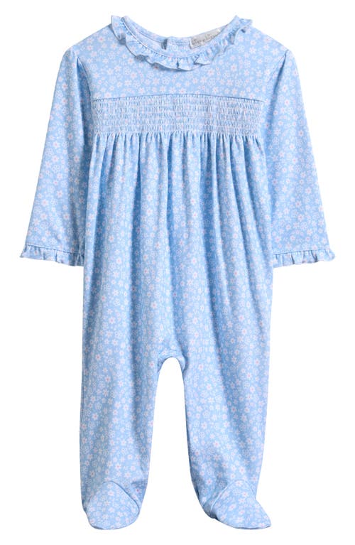 Kissy Kissy Floral Ruffle Trim Footie In Blue