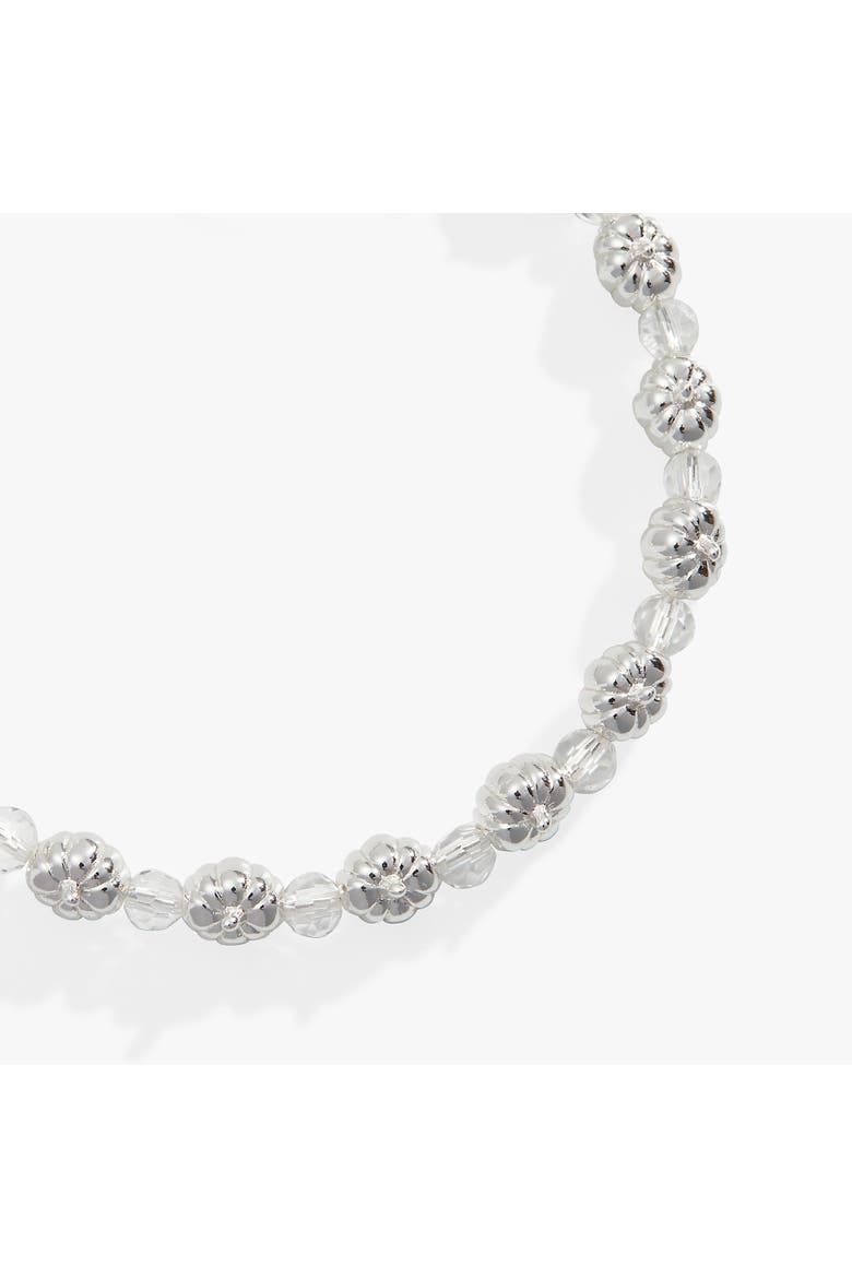Pumpkin + Crystal Beaded Bangle, Alternate, color, Silver