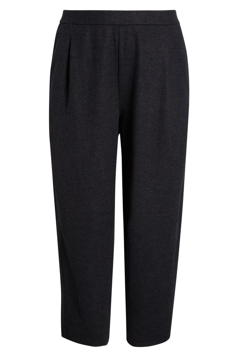 Pleated Virgin Wool Ankle Lantern Pants, Alternate, color, CHARCOAL