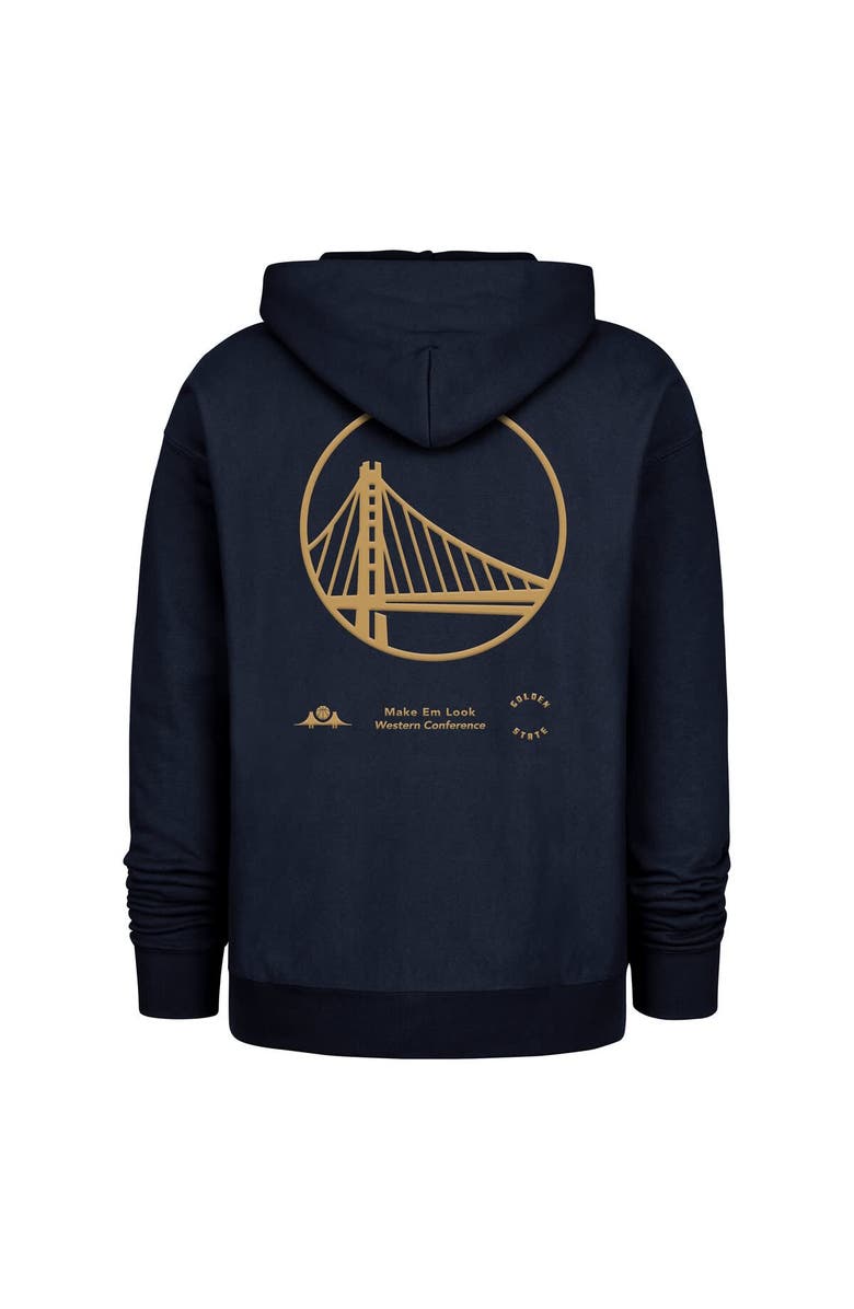 '47 Men's '47  Navy Golden State Warriors 2024/25 City Edition Double Crossover Foundation Pullover Hoodie, Alternate, color, 