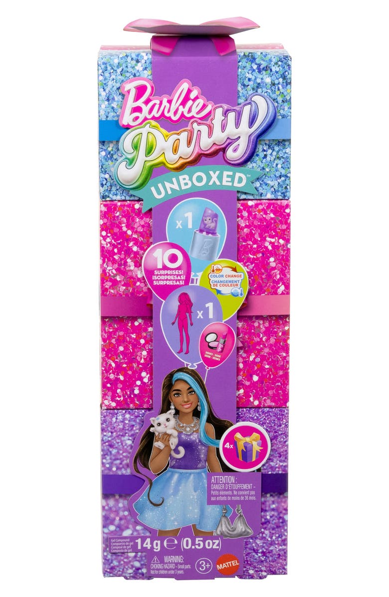 Barbie Party Unboxed Glam Party Series Doll with 10 Surprises, Alternate, color, 