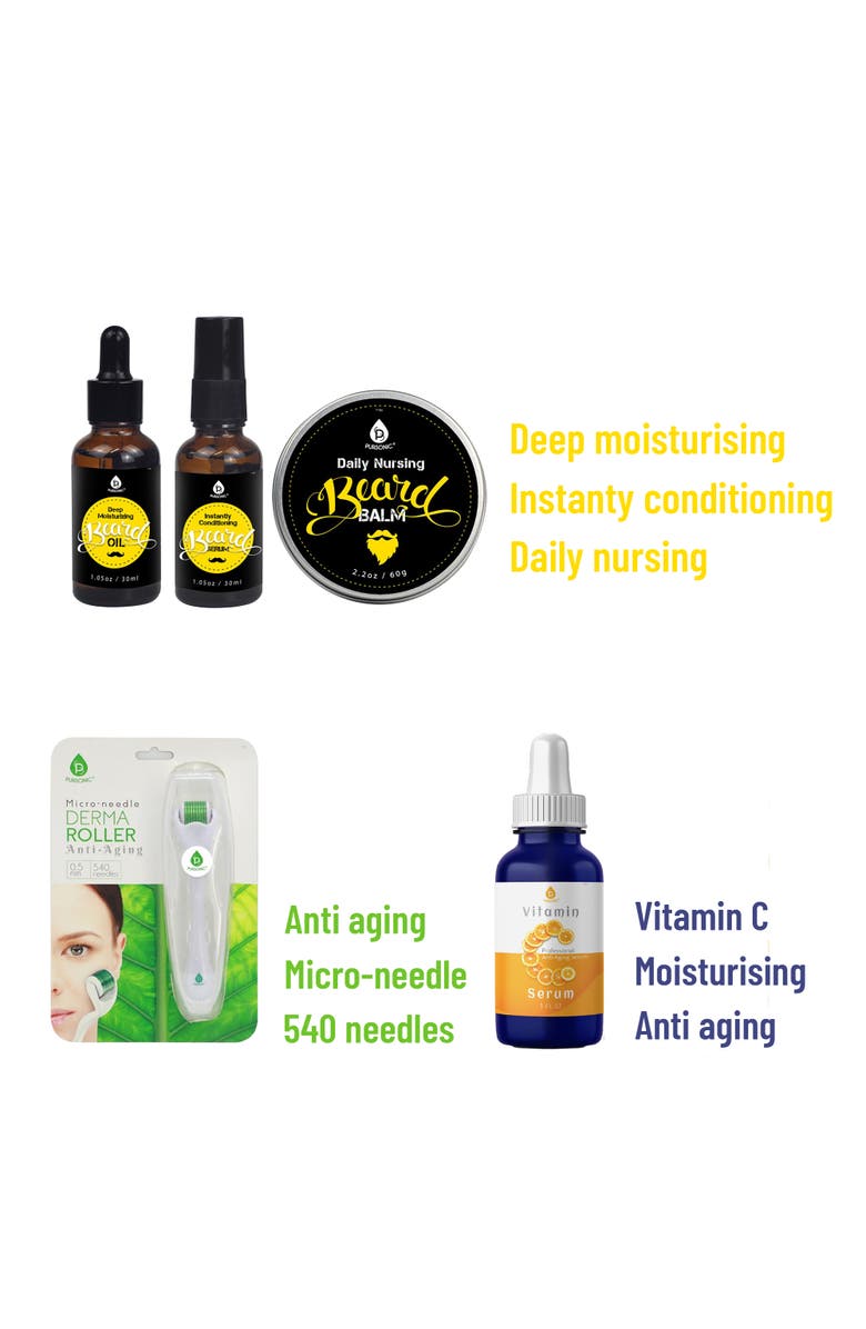 PURSONIC Beard Care Grooming Kit, Alternate, color, Multicolor