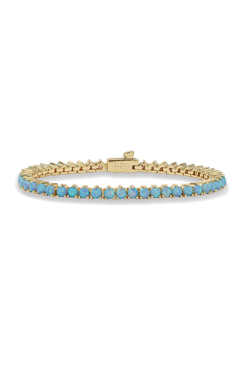 Not Your Basic Lab-Created Opal Tennis Bracelet, Main, color, GOLD-BLUE OPAL