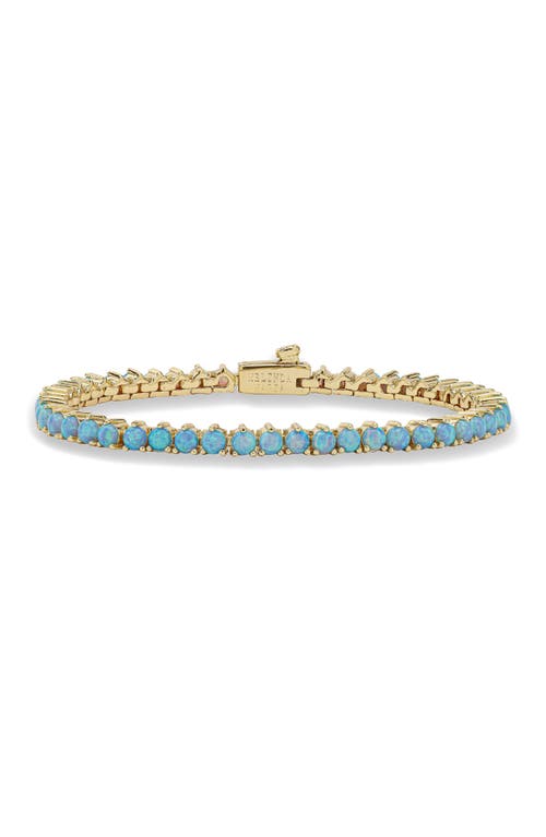 Melinda Maria Not Your Basic Lab-created Opal Tennis Bracelet In Goldlue Opal
