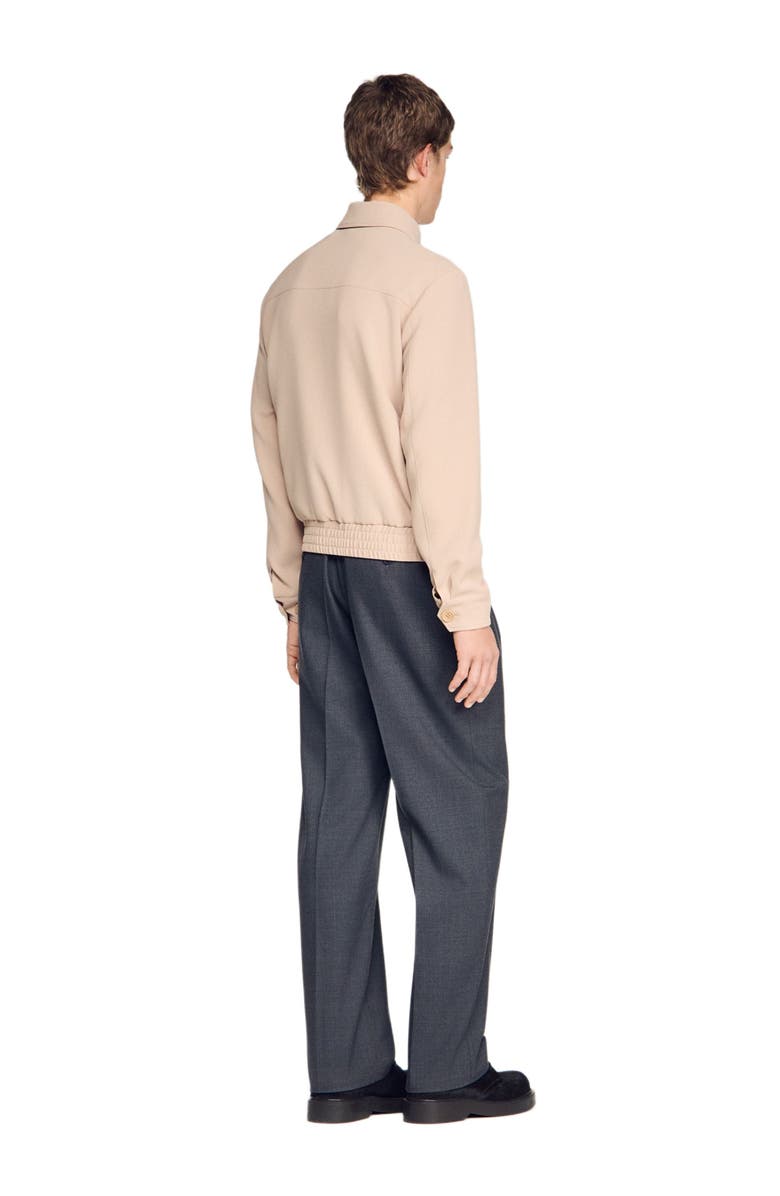 SANDRO Waffle-effect zip-up jacket, Alternate, color, Cappucino