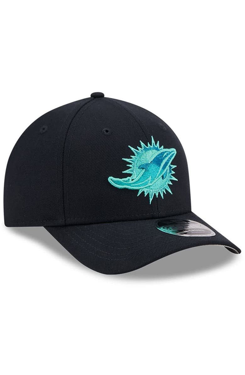 New Era Men's New Era Pitch Blue Miami Dolphins 2025 Rivalries Collection Team 9FORTY M-Crown Adjustable Hat, Alternate, color, Aqua